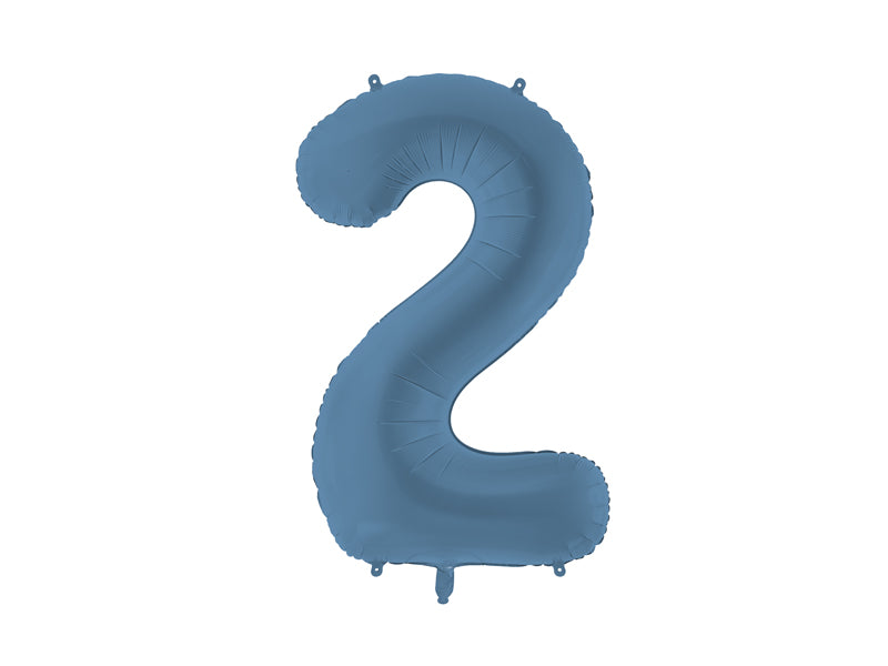 Matte Folienballon Zahl (zur Auswahl), 86cm, Marineblau - FeierGlanz