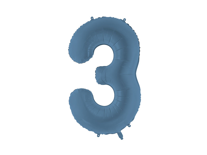 Matte Folienballon Zahl (zur Auswahl), 86cm, Marineblau - FeierGlanz