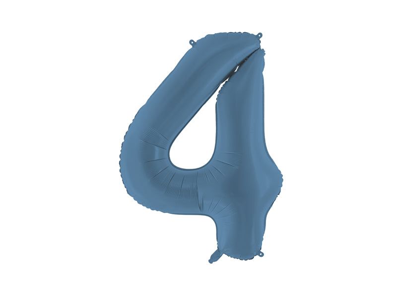 Matte Folienballon Zahl (zur Auswahl), 86cm, Marineblau - FeierGlanz