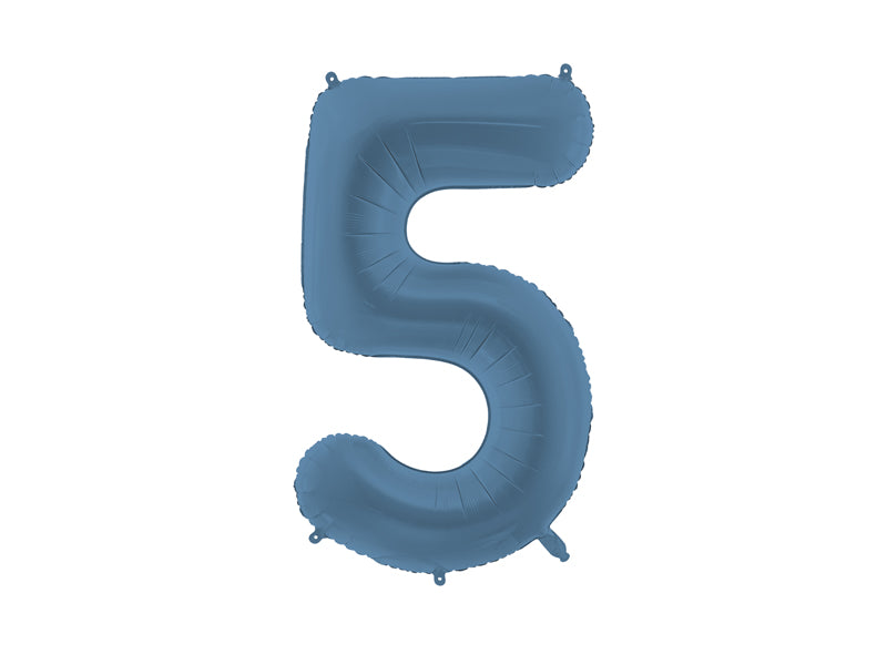 Matte Folienballon Zahl (zur Auswahl), 86cm, Marineblau - FeierGlanz