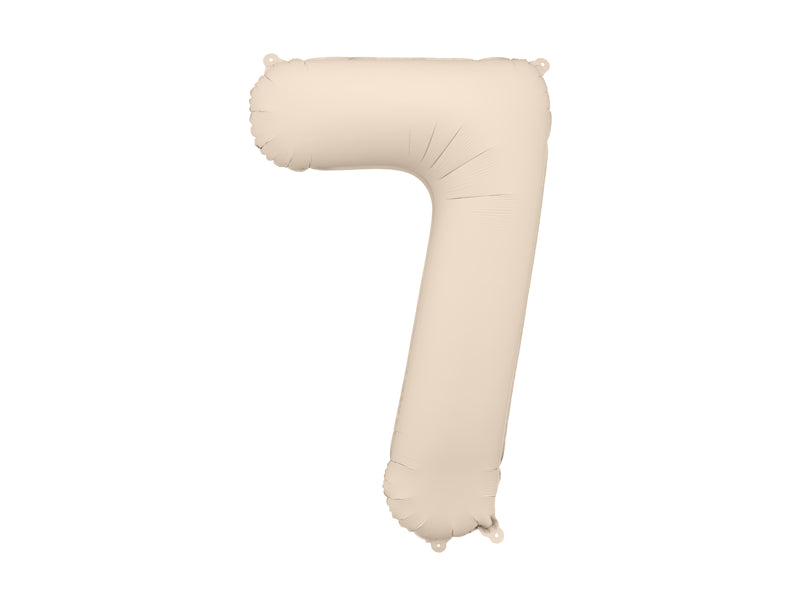 Matte Folienballon Zahl (zur Auswahl), 86cm, Hellbeige - FeierGlanz