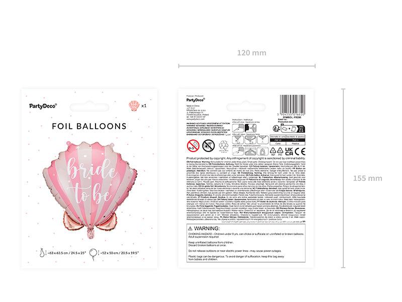 Folienballon Muschel Bride to be, 52x50 cm, Mix - FeierGlanz