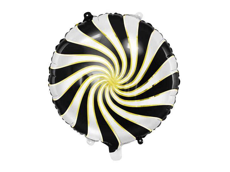 Folienballon Bonbon, 35cm, schwarz - FeierGlanz