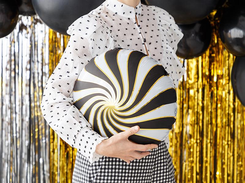 Folienballon Bonbon, 35cm, schwarz - FeierGlanz