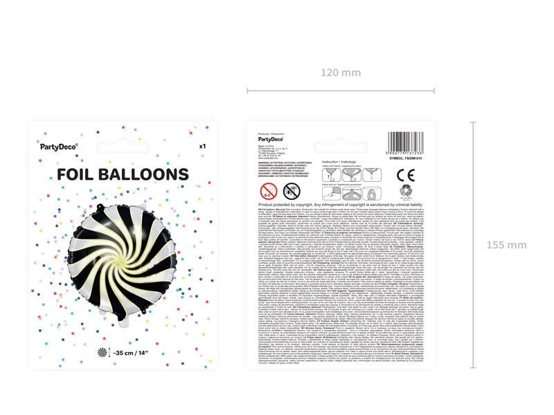 Folienballon Bonbon, 35cm, schwarz - FeierGlanz