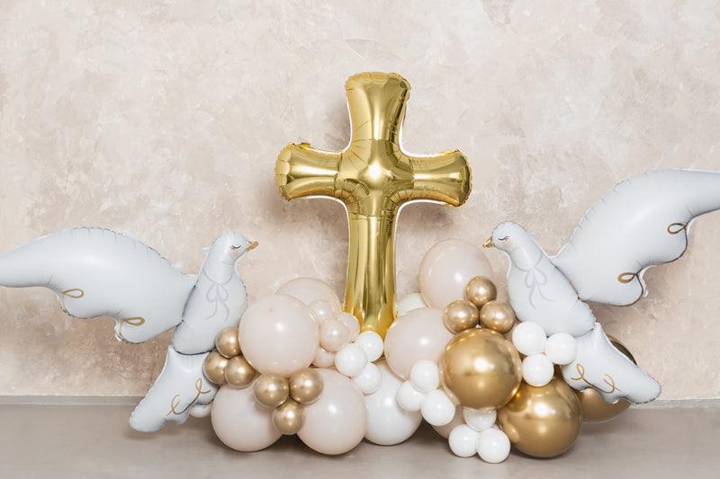 Folienballon Kreuz, 103.5x74.5 cm, Gold - FeierGlanz