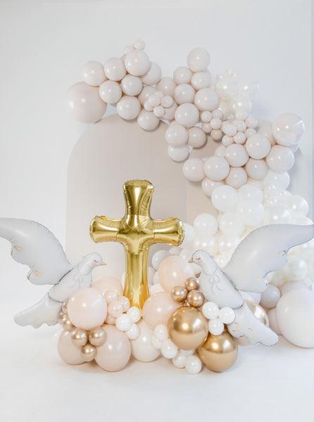 Folienballon Kreuz, 103.5x74.5 cm, Gold - FeierGlanz