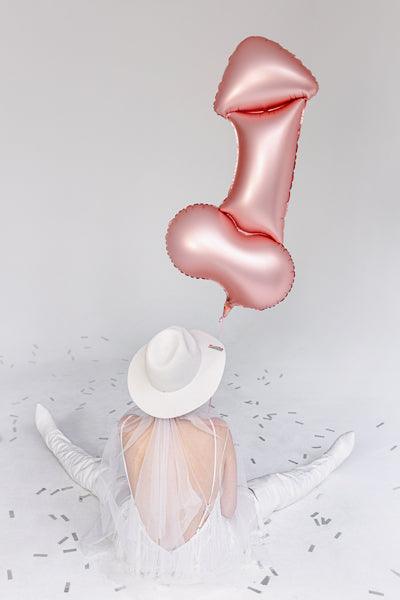 Folienballon Penis, 45 cm, Roségold - FeierGlanz
