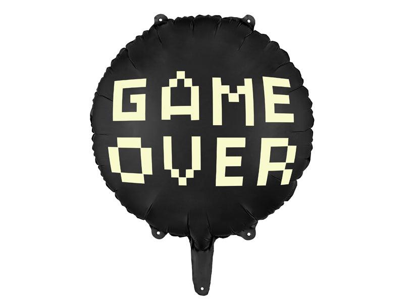 Folienballon Game over, 45 cm, Schwarz - FeierGlanz