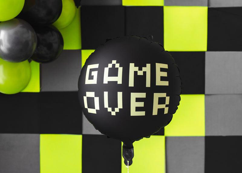 Folienballon Game over, 45 cm, Schwarz - FeierGlanz