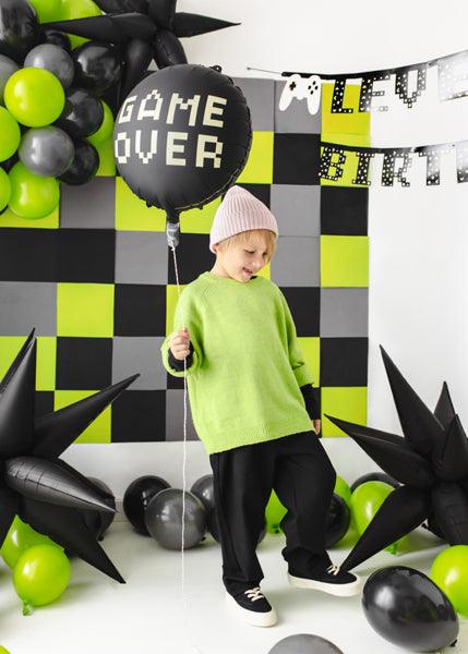 Folienballon Game over, 45 cm, Schwarz - FeierGlanz