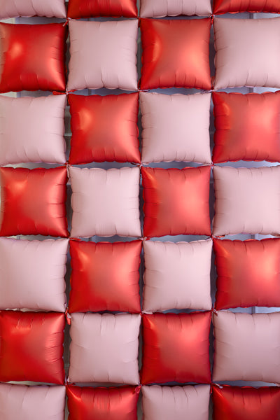 Folienballonvorhang doppelseitig Quadratisch, rosa-rot, 35 x 35 cm (1 VPE / 4 Stk.) - FeierGlanz