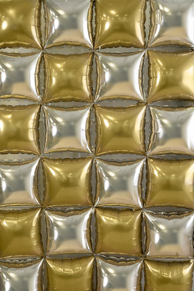 Folienballonvorhang doppelseitig Quadratisch, gold-silber, 35 x 35 cm (1 VPE / 4 Stk.) - FeierGlanz