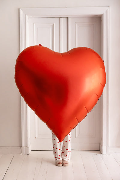 XXL-Folienballon Herz, 136x129 cm, rot - FeierGlanz