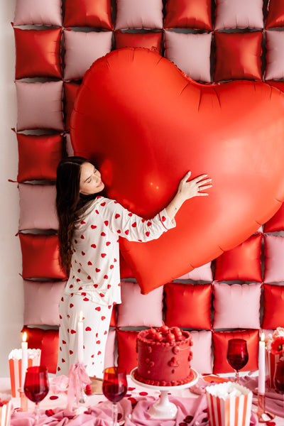 XXL-Folienballon Herz, 136x129 cm, rot - FeierGlanz