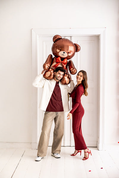 Stehender Folienballon Teddybär, 59x88cm, Mix - FeierGlanz