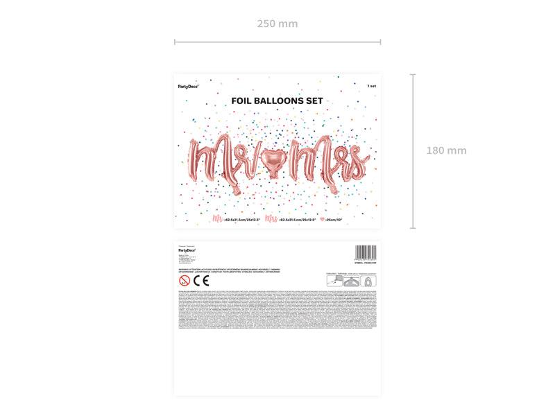 Folienballon Mr Mrs, roségold, 69x125cm - FeierGlanz
