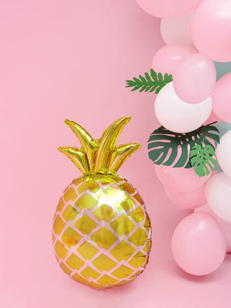 Folien-Luftballon Ananas, in Goldfarbe, 38x63cm - FeierGlanz