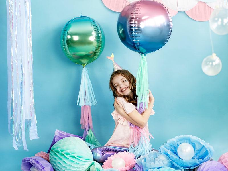 Folienballon Kugel ombre, lila-blau, 35cm - FeierGlanz