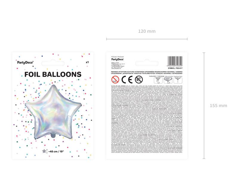 Opalisierender Folienballon - Stern, 48cm - FeierGlanz