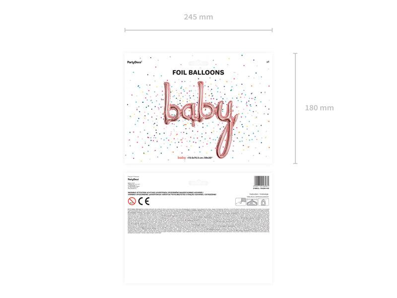 Folienballon Baby, roségold, 73,5x75,5cm - FeierGlanz