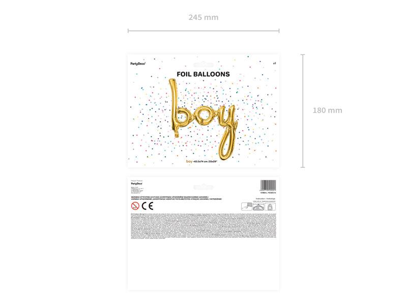 Folienballon Boy, gold, 63,5x74cm - FeierGlanz