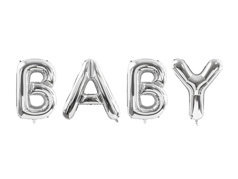 Folienballon Baby, 262x86cm, silber - FeierGlanz
