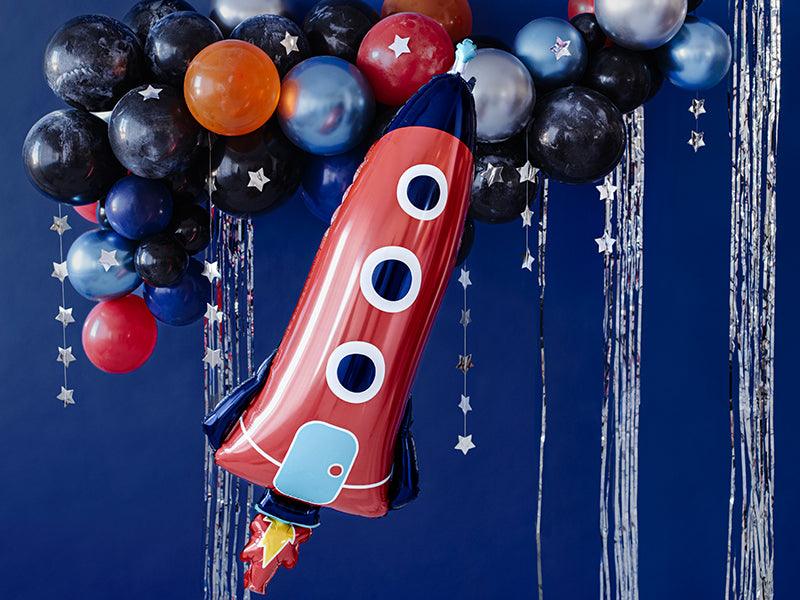 Folienballon Rakete, 44x115cm, Mix - FeierGlanz