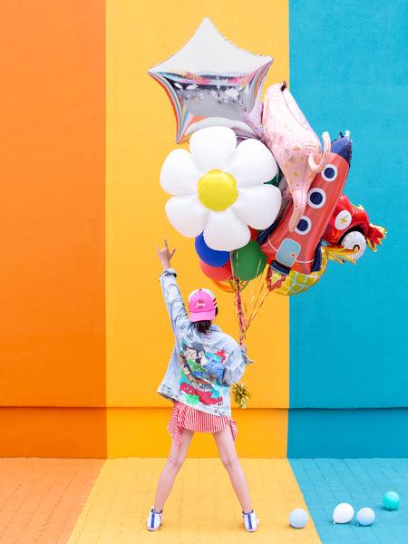 Folienballon Gänseblümchen, 97x103cm, Mix - FeierGlanz