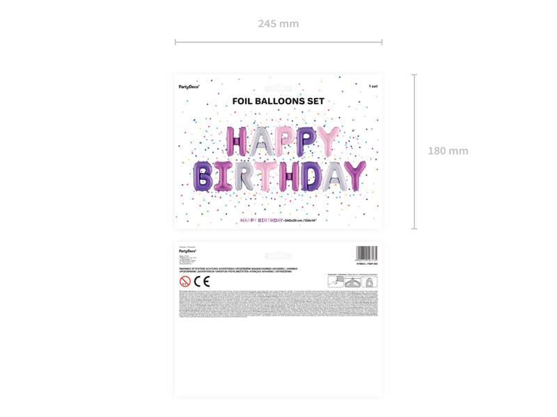 Folienballon Happy Birthday, 340x35cm, Mix - FeierGlanz