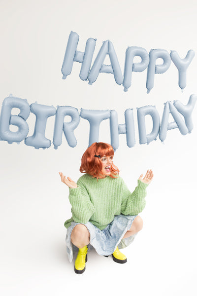 Folienballon Happy Birthday, 340x35cm, Farbauswahl - FeierGlanz