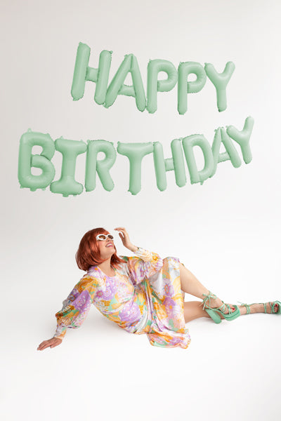 Folienballon Happy Birthday, 340x35cm, Farbauswahl - FeierGlanz