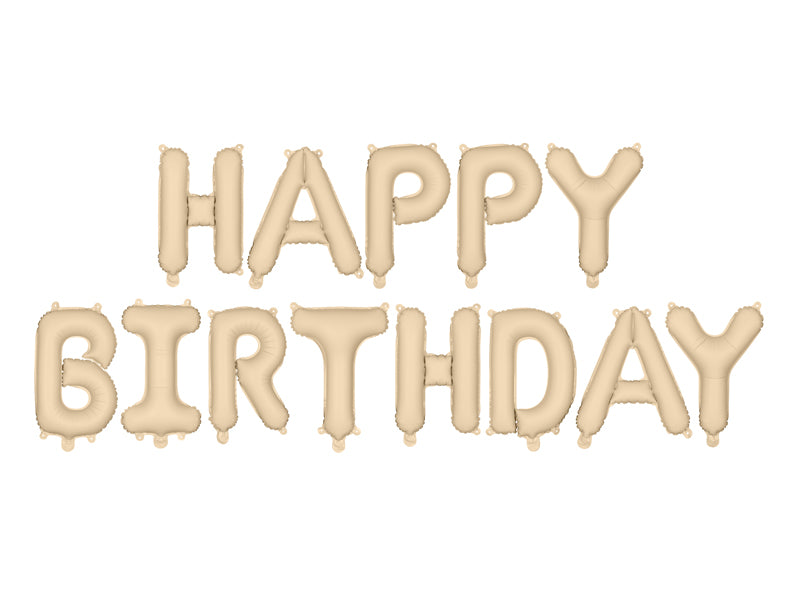 Folienballon Happy Birthday, 340x35cm, Farbauswahl - FeierGlanz