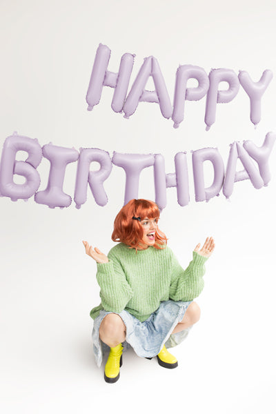 Folienballon Happy Birthday, 340x35cm, Farbauswahl - FeierGlanz