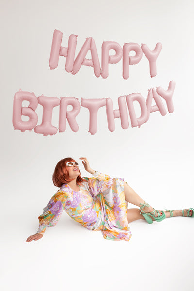 Folienballon Happy Birthday, 340x35cm, Farbauswahl - FeierGlanz