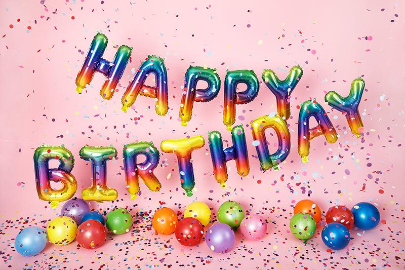 Folienballon Happy Birthday, 340x35cm, Regenbogen - FeierGlanz