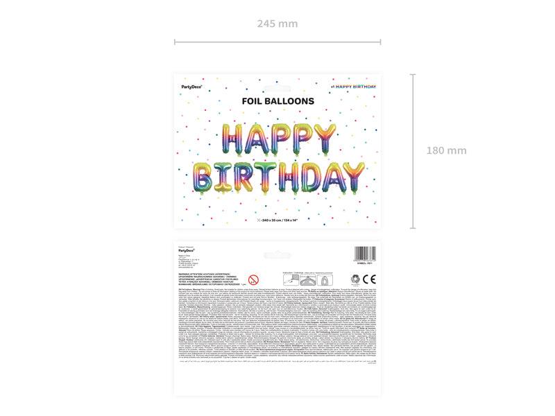 Folienballon Happy Birthday, 340x35cm, Regenbogen - FeierGlanz