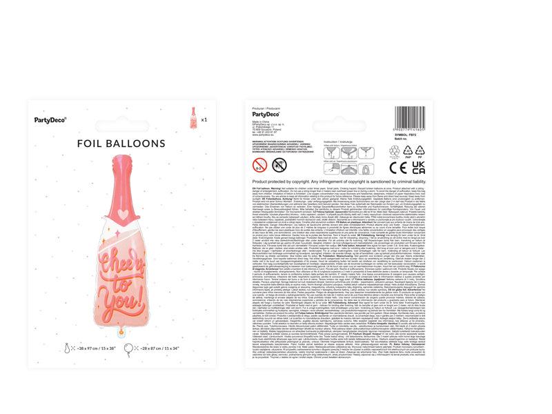 Folienballon Flasche, 38x97cm, Mix - FeierGlanz