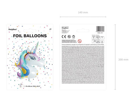 Folienballon Einhorn, 73x90cm, Mix - FeierGlanz