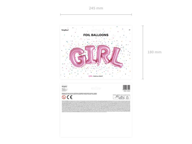 Folienballon Girl, 74x33cm, rosa - FeierGlanz