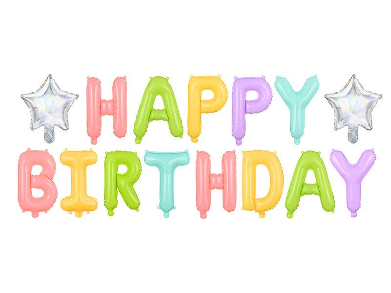 Folienballon Happy Birthday, 395x35cm, Mix - FeierGlanz