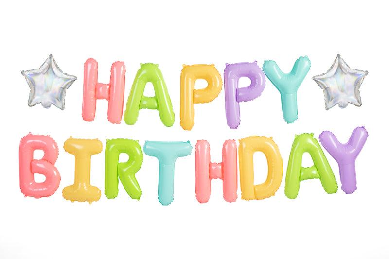 Folienballon Happy Birthday, 395x35cm, Mix - FeierGlanz