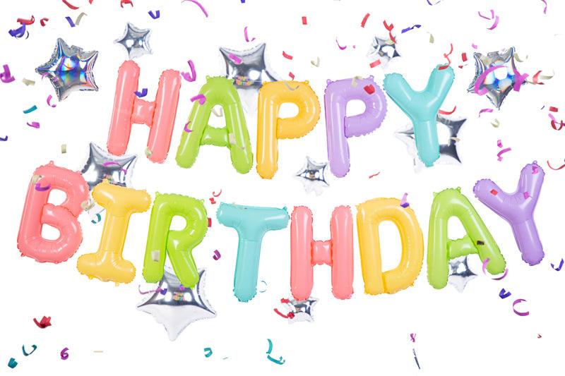 Folienballon Happy Birthday, 395x35cm, Mix - FeierGlanz