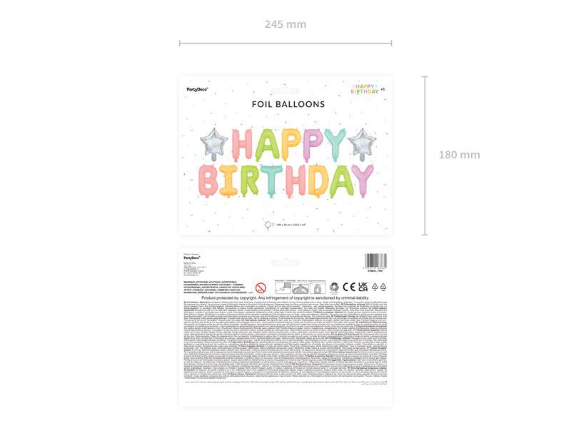 Folienballon Happy Birthday, 395x35cm, Mix - FeierGlanz