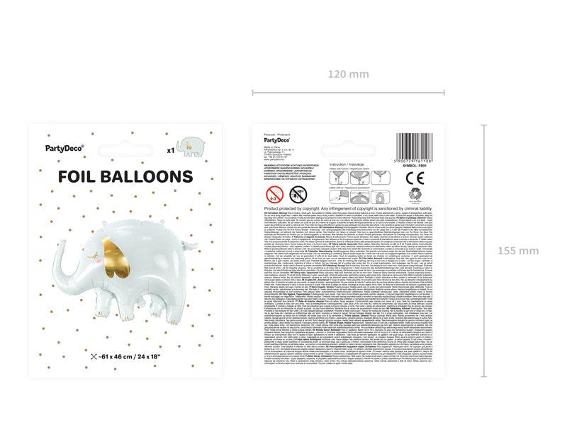 Folienballon Elefant, 83x58 cm, Mix - FeierGlanz