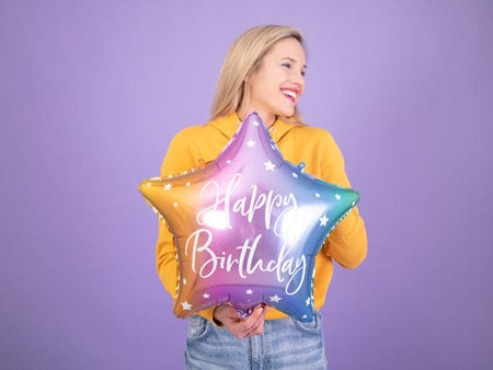 Folienballon Happy Birthday, 40cm, Mix - FeierGlanz