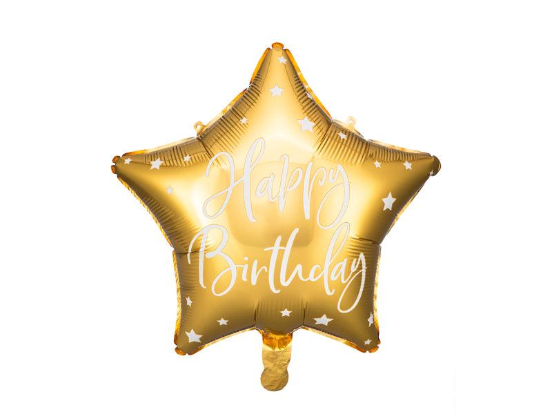 Folienballon Happy Birthday, 40cm, gold - FeierGlanz