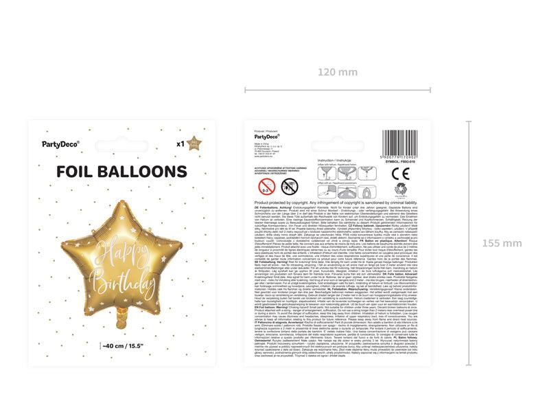Folienballon Happy Birthday, 40cm, gold - FeierGlanz