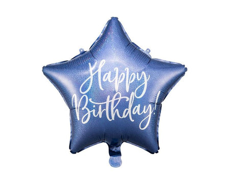 Folienballon Happy Birthday, 40cm, marineblau - FeierGlanz
