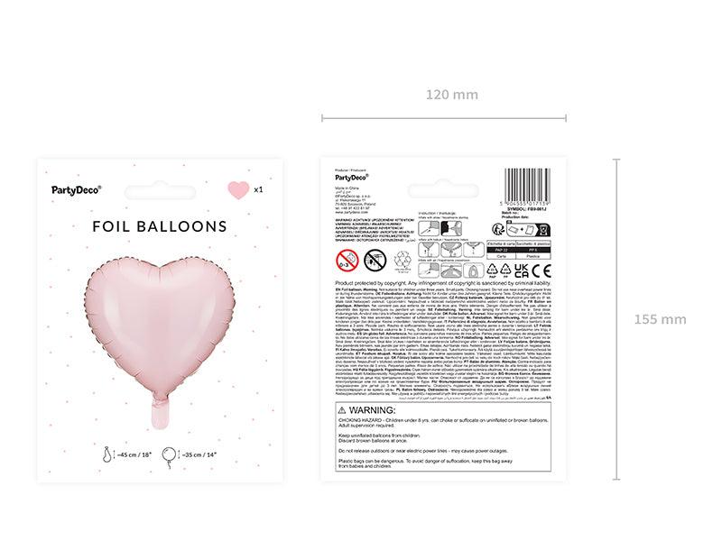 Folienballon Herz, 45cm, hellrosa - FeierGlanz